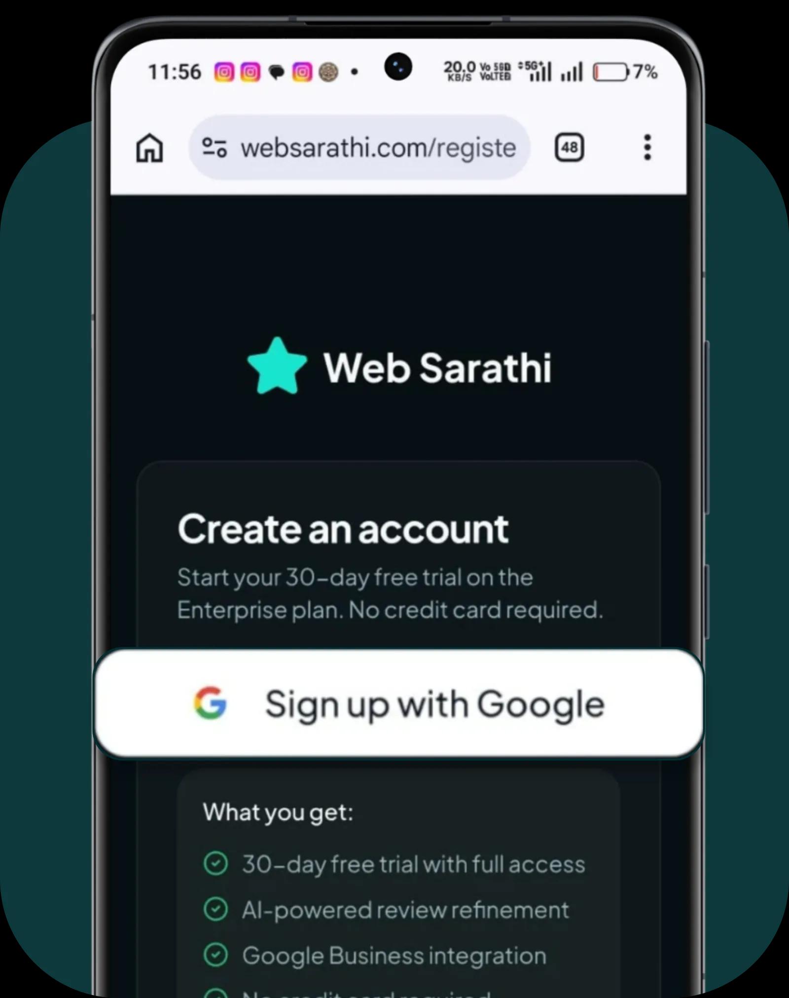 Step 02: Create your account