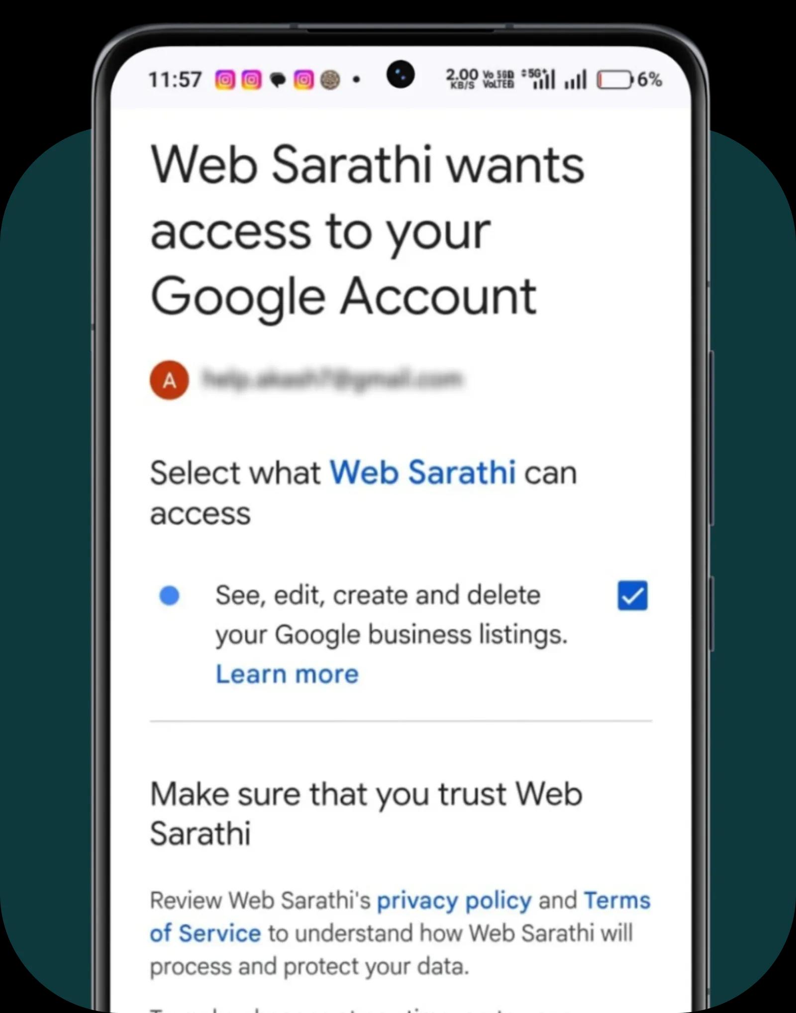Step 03: Grant Google access