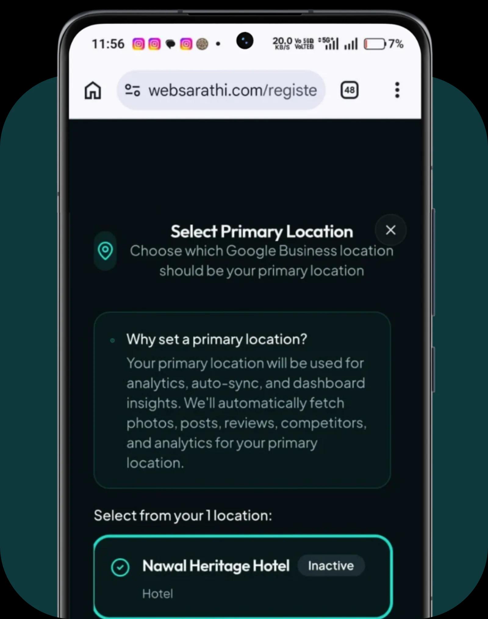 Step 05: Pick your primary location
